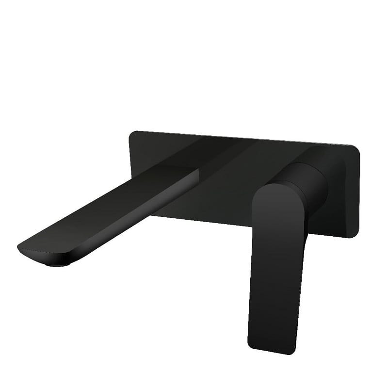 TSI Mixer Taps RUSHY Series Square Black Wall Mixer with Spout OX0153.BM