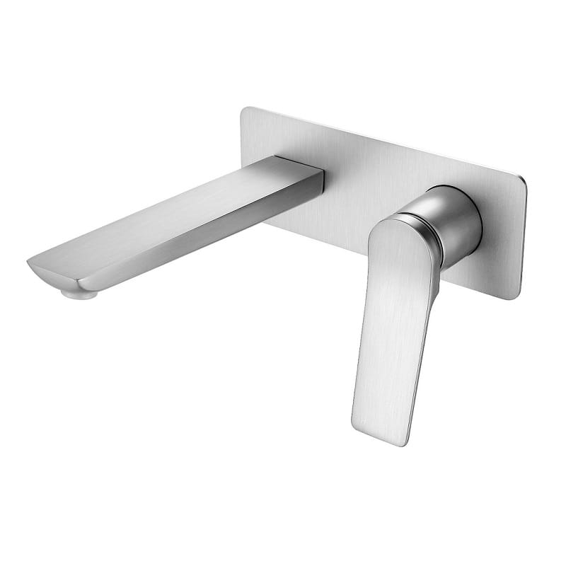 TSI Mixer Taps RUSHY Series Square Brushed Nickel Wall Mixer with Spout BU0153.BM