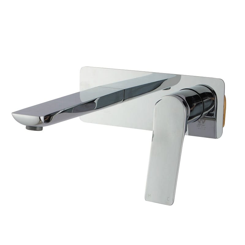 TSI Mixer Taps RUSHY Series Square Chrome Wall Mixer with Spout CH0153.BM