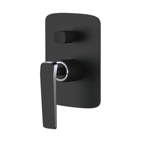 TSI Mixer Taps WMD45.03 Esperia Matte Black & Chrome Wall Mixer with Diverter