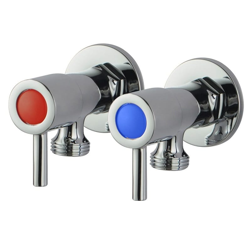 TSI Mixer Taps WST16.01+WST16.01 Pentro Chrome Round Brass Washing Machine Taps Set