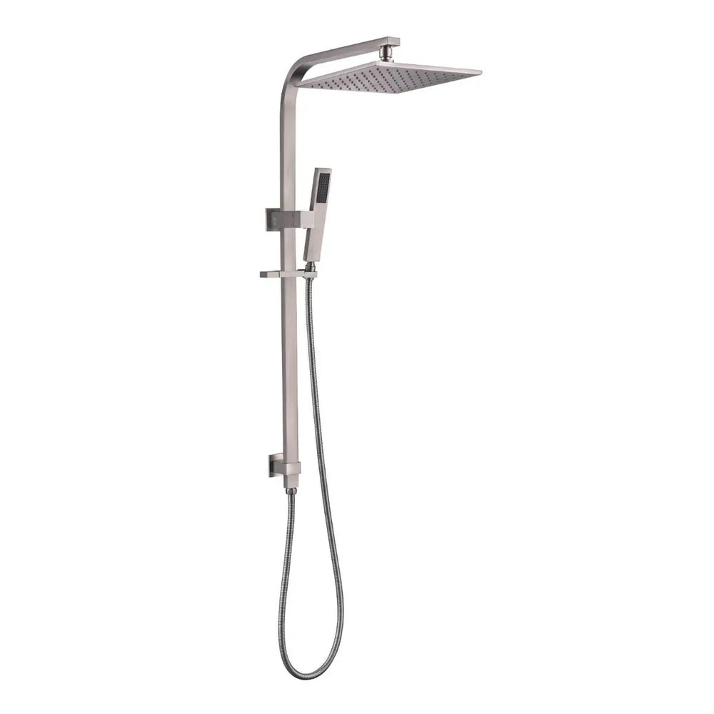 TSI Showers 10'' SQUARE BRUSHED NICKEL SHOWER STATION TOP WATER INLET