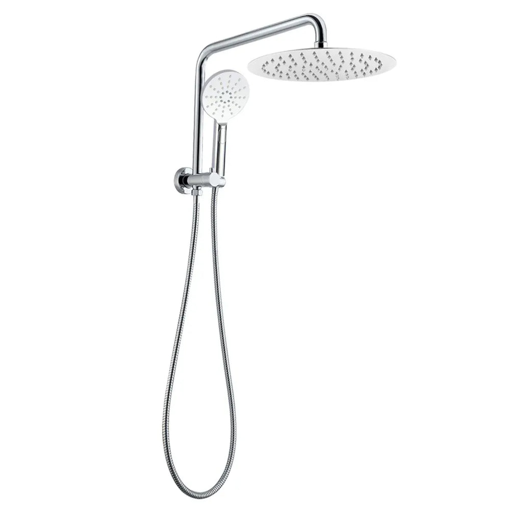 TSI Showers CH2138.SH.N+CH0007.SH+CH-R11.HHS 10'' ROUND CHROME SHOWER STATION TOP WATER INLET