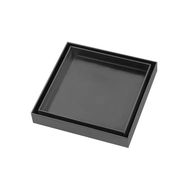 TSI Showers GM003.FD GUN METAL GREY SHOWER GRATE FLOOR WASTE DRAIN SMART INSERT TILE 120*120MM(81.3MM OUTLET)