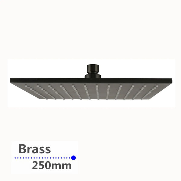 TSI Showers OX0135.SH SQUARE BLACK BRASS RAINFALL SHOWER HEAD 250MM