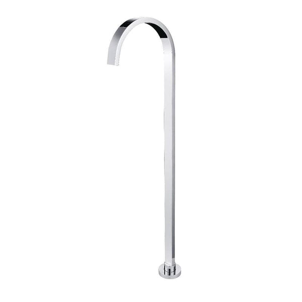 TSI simple Chrome Square Floor Standing Mixer (Brass) CH0001.BS