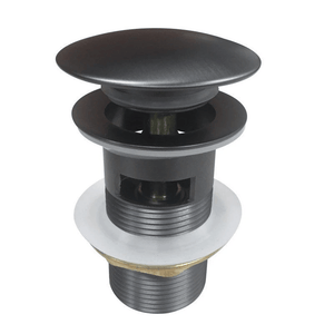TSI simple GM004.PUW 32/40MM GUN METAL GREY MUSHROOM SOLID BRASS BASIN POP UP WASTE WITH OVERFLOW