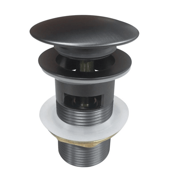 TSI simple GM004.PUW 32/40MM GUN METAL GREY MUSHROOM SOLID BRASS BASIN POP UP WASTE WITH OVERFLOW