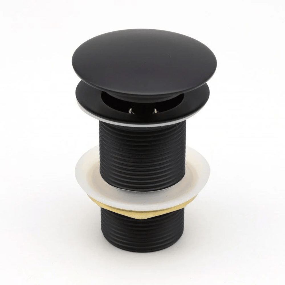 TSI simple OX003.PUW 32/40MM BLACK MUSHROOM SOLID BRASS BASIN POP UP WASTE NO OVERFLOW