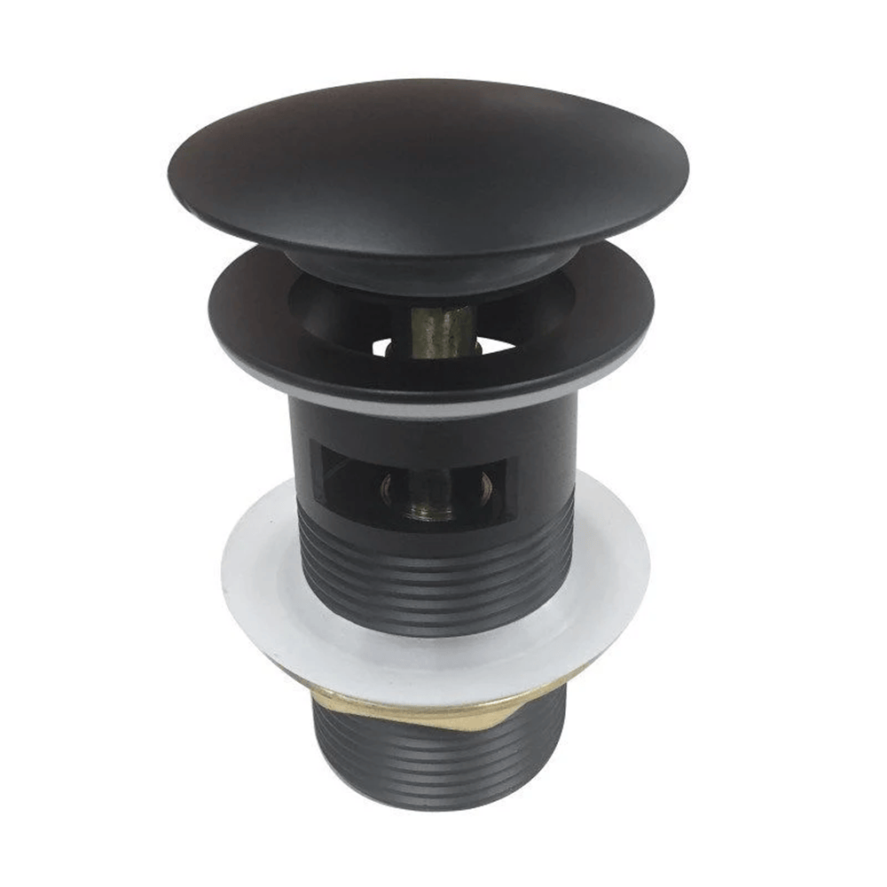 TSI simple OX004.PUW 32/40MM BLACK MUSHROOM SOLID BRASS BASIN POP UP WASTE WITH OVERFLOW