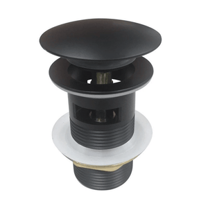 TSI simple OX004.PUW 32/40MM BLACK MUSHROOM SOLID BRASS BASIN POP UP WASTE WITH OVERFLOW