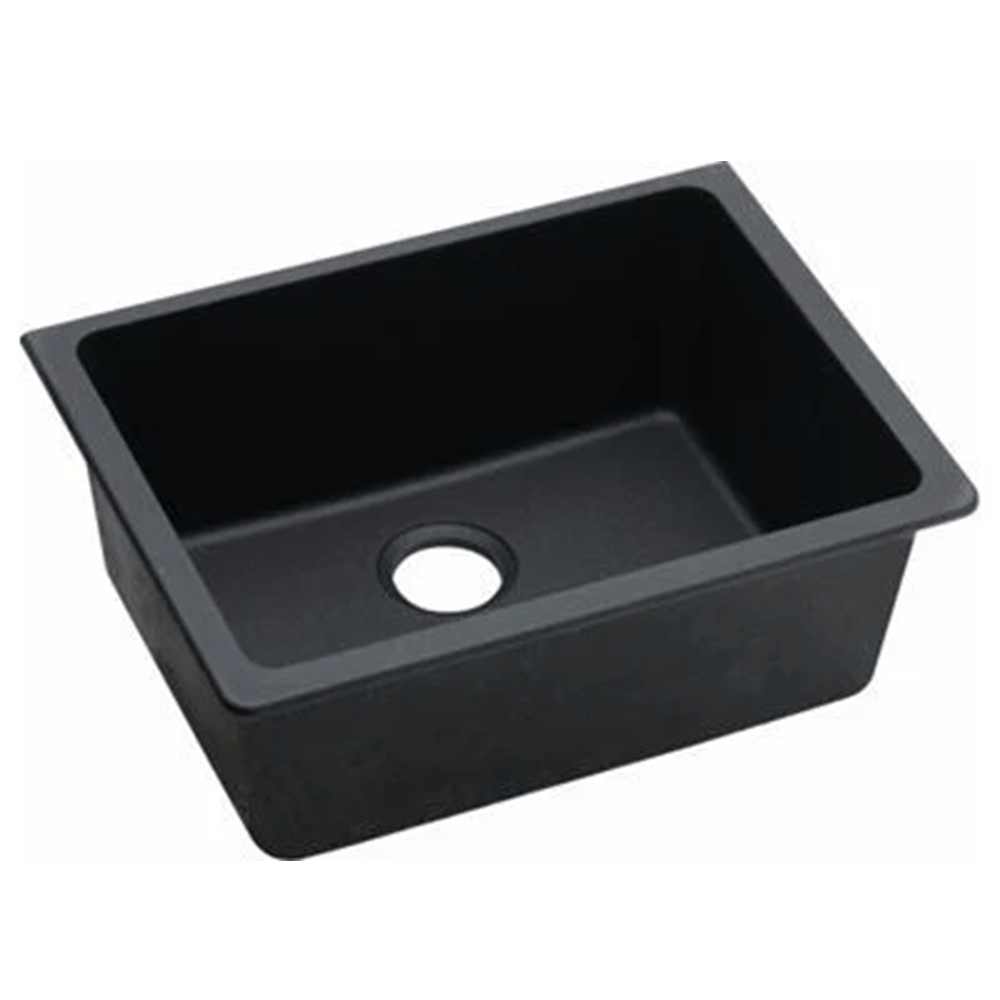 TSI Sinks OX6347.KS BLACK GRANITE QUARTZ STONE UNDERMOUNT KITCHEN SINK SINGLE BOWL 635*470*241MM
