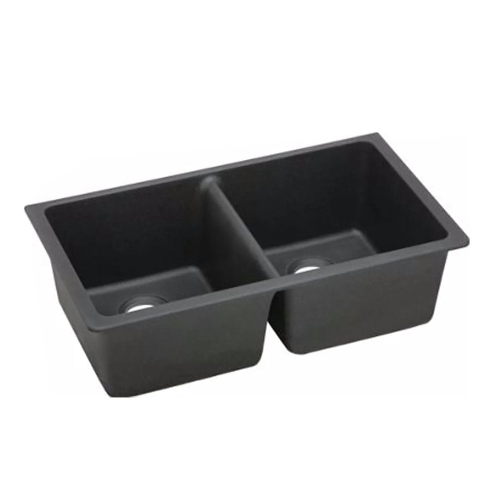 TSI Sinks OX8347.KS BLACK KITCHEN SINK GRANITE STONE UNDER MOUNT DOUBLE BOWLS 838*476*241MM
