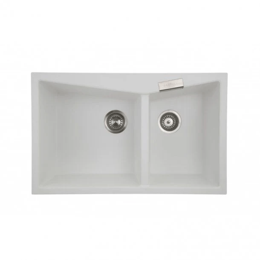 TSI Sinks TWM-3220W 800 X 500 X 220MM CARYSIL CGDB3220 DOUBLE BOWL GRANITE KITCHEN SINK TOP/FLUSH MOUNT