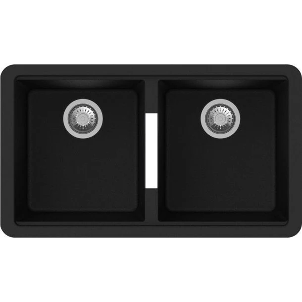 TSI Sinks TWM-3322 824 X 481 X 241MM CARYSIL BLACK DOUBLE BOWLS GRANITE UNDERMOUNT KITCHEN SINK