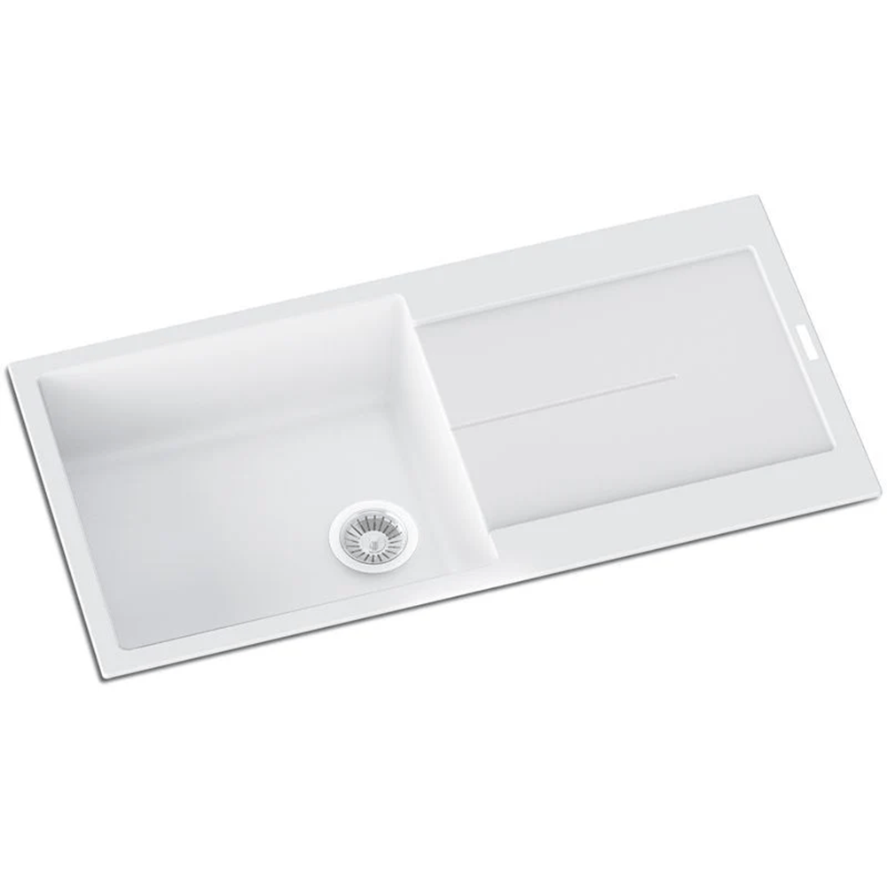 TSI Sinks TWM-ED100LW 1000 X 500 X 200MM CARYSIL ENIGMA D100L SINGLE BOWL WITH DRAINER BOARD GRANITE KITCHEN SINK