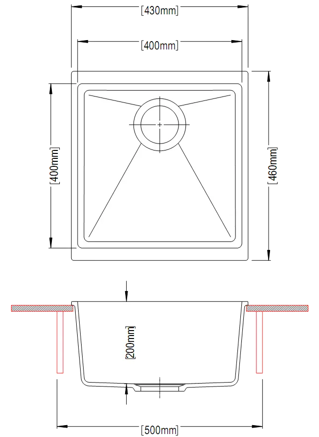 TWM-EN100MW 430 X 460 X 200MM CARYSIL ENIGMA 100M SINGLE BOWL GRANITE KITCHEN/LAUNDRY SINK