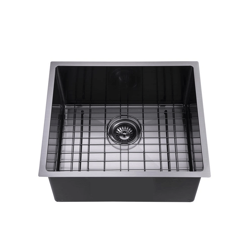 TSI Sinks TWM1B 500*440*230MM GUN METAL GREY HAND-MADE SINGLE BOWL KITCHEN SINK(ROUND EDGES)