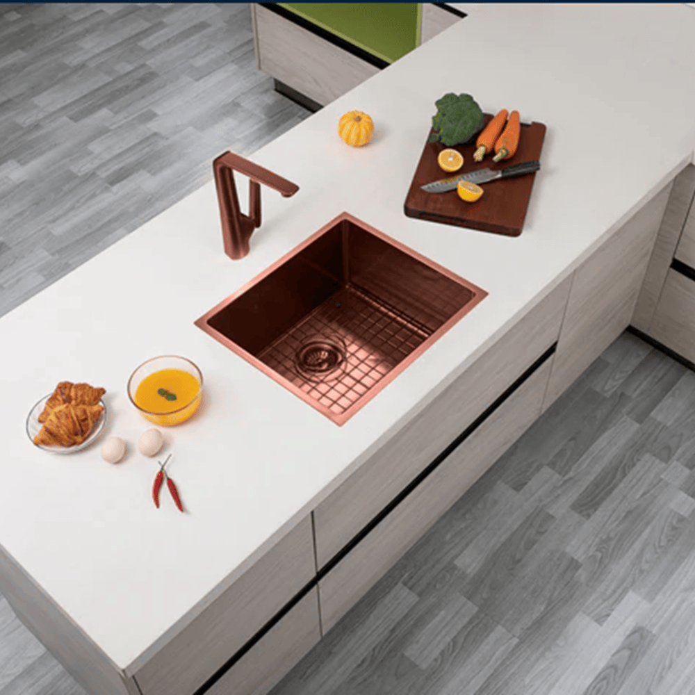 TSI Sinks TWM1RG 500*440*230MM ROSE GOLD PVD HAND-MADE SINGLE BOWL KITCHEN SINK(ROUND EDGES)