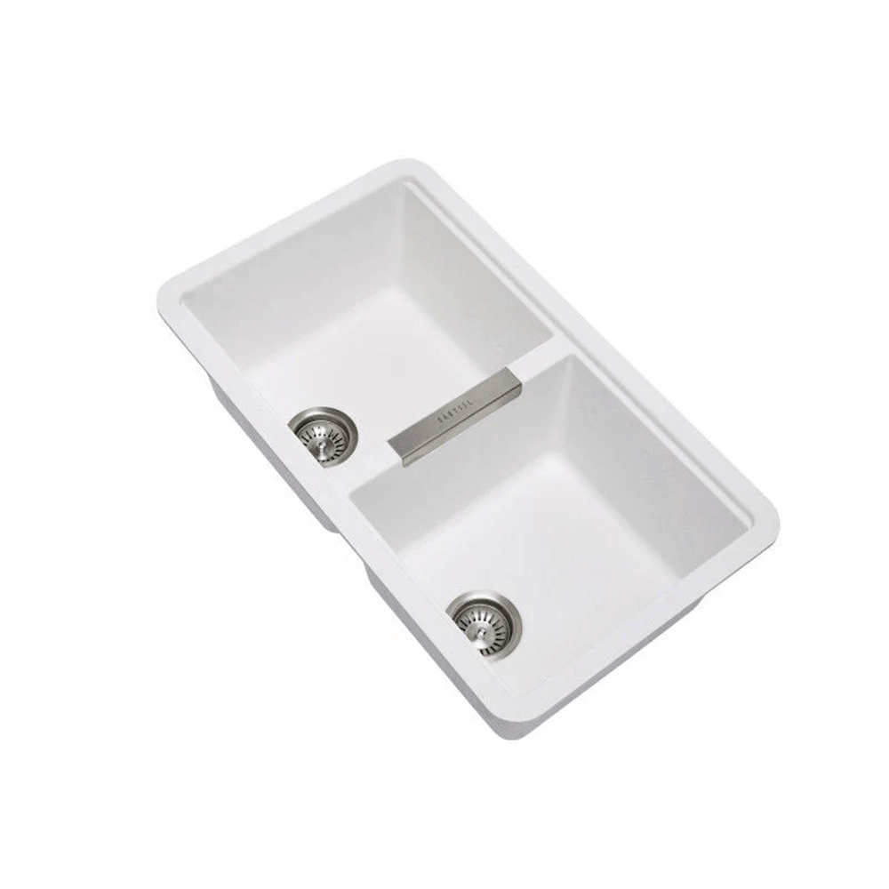 TSI Sinks TWM3322-W 824 X 481 X 241MM CARYSIL WHITE DOUBLE BOWLS GRANITE UNDERMOUNT KITCHEN SINK