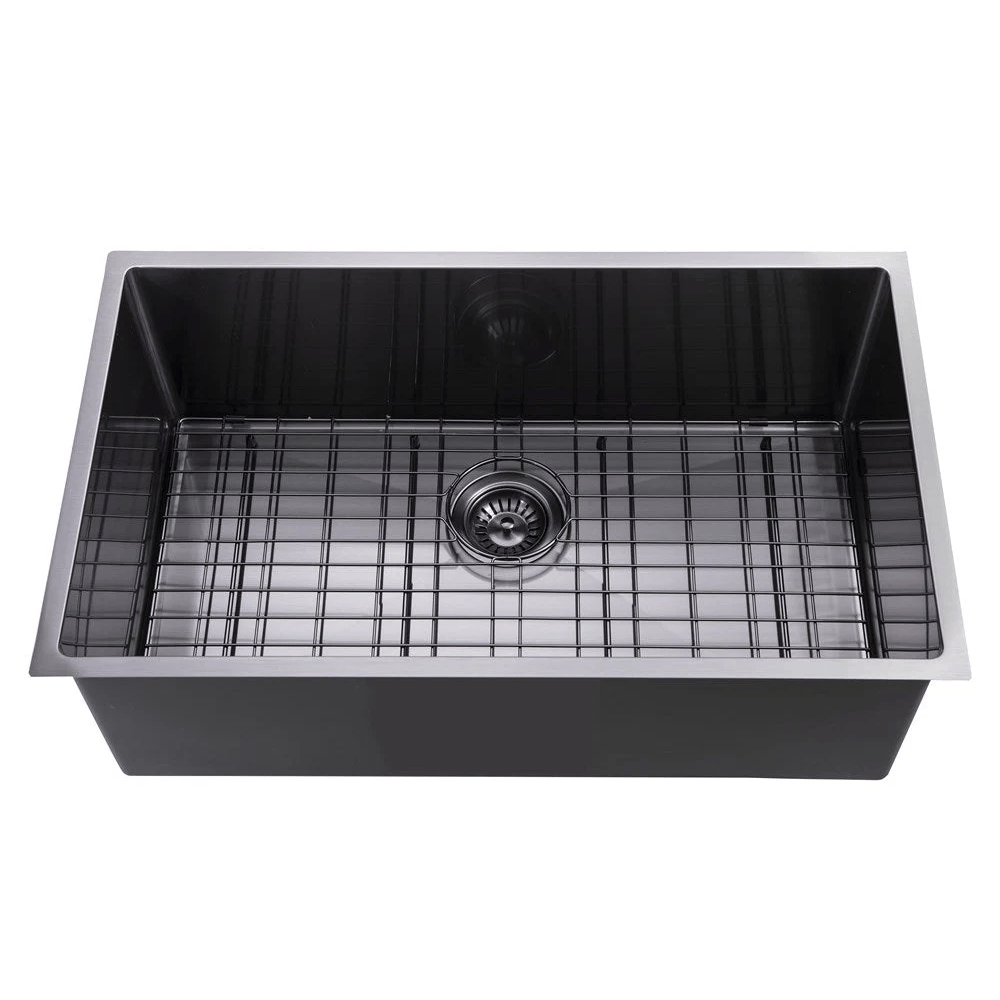 TSI Sinks TWM3B 762*457*254MM GUN METAL GREY HAND-MADE SINGLE BOWL KITCHEN SINK(ROUND EDGES)