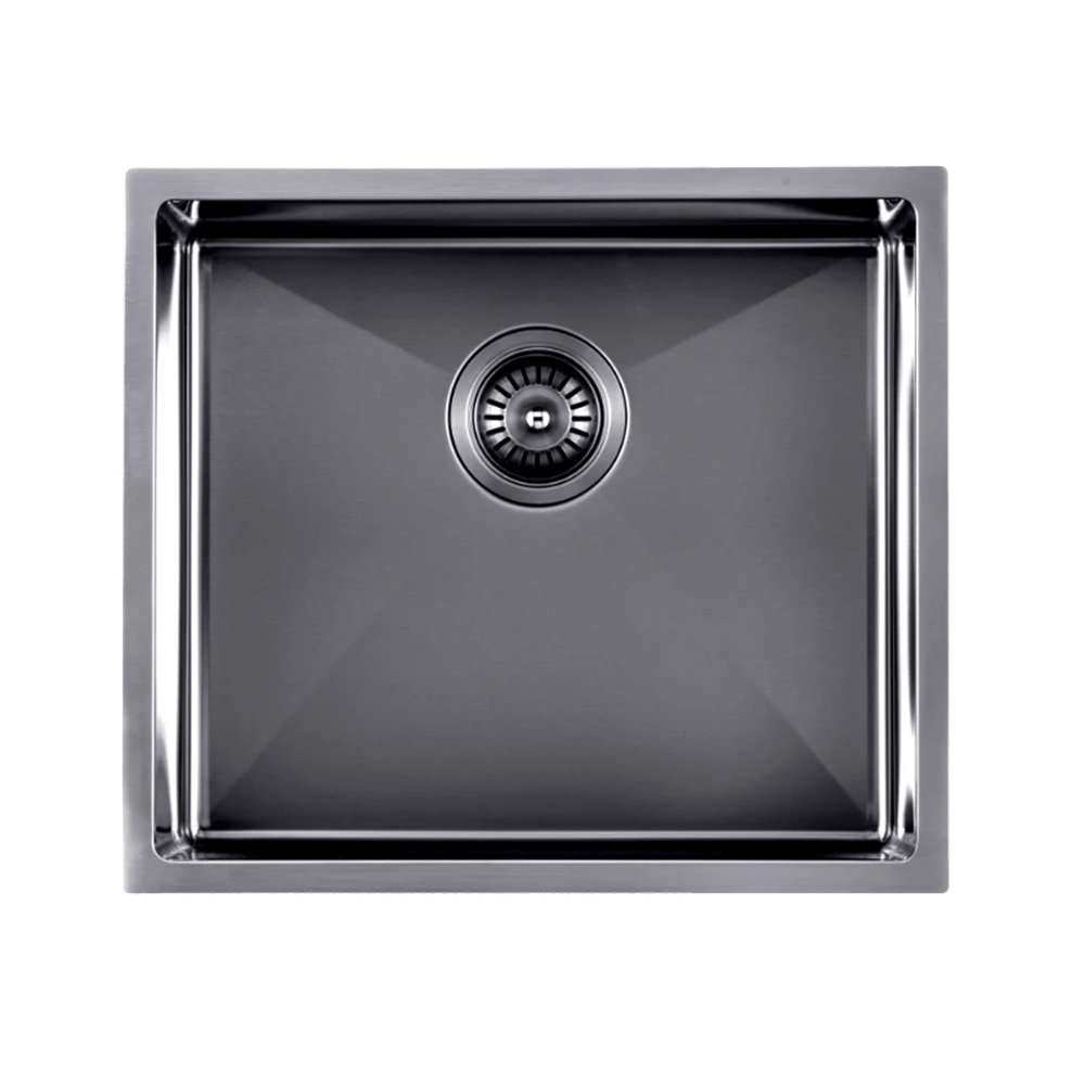 TSI Sinks TWM5B 510*450*230MM GUN METAL GREY HAND-MADE SINGLE BOWL KITCHEN SINK(ROUND EDGES)