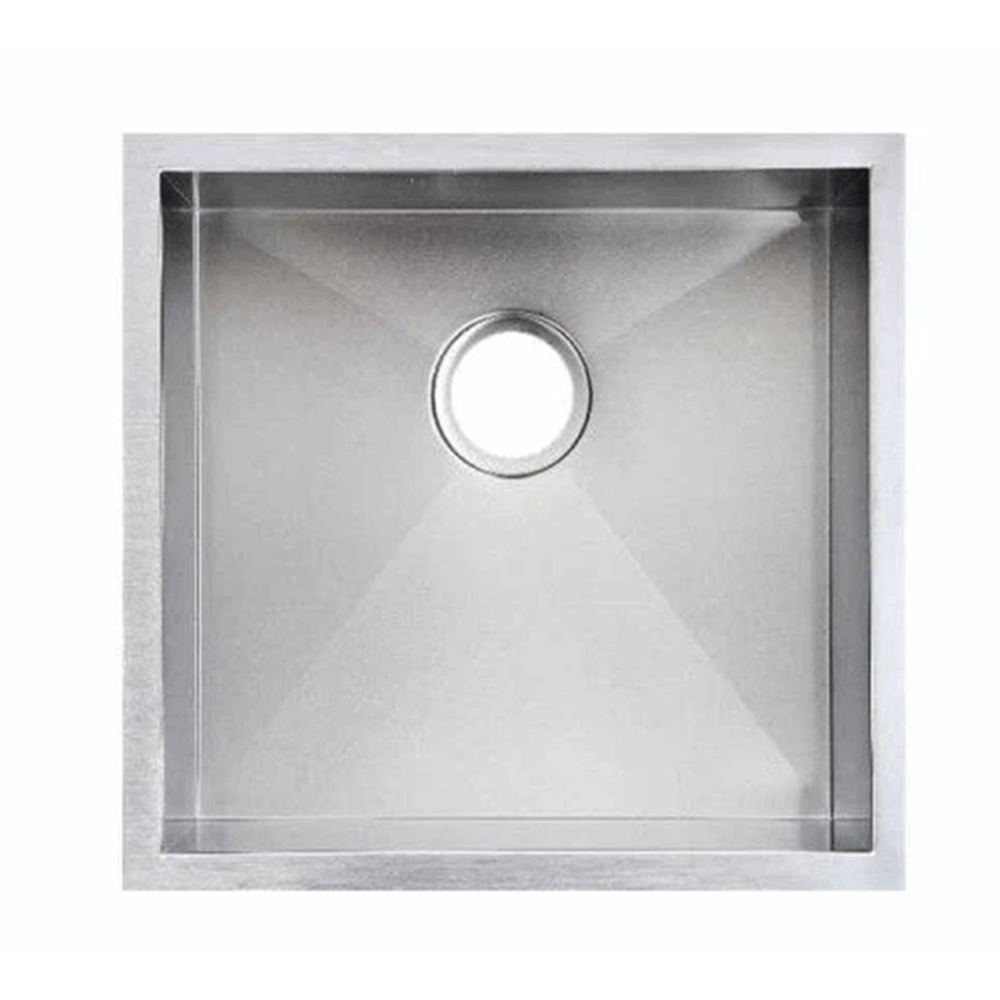 TSI Sinks TWM8 440X440X205MM STAINLESS STEEL HANDMADE SINGLE BOWL SINK FOR FLUSH MOUNT AND UNDERMOUNT
