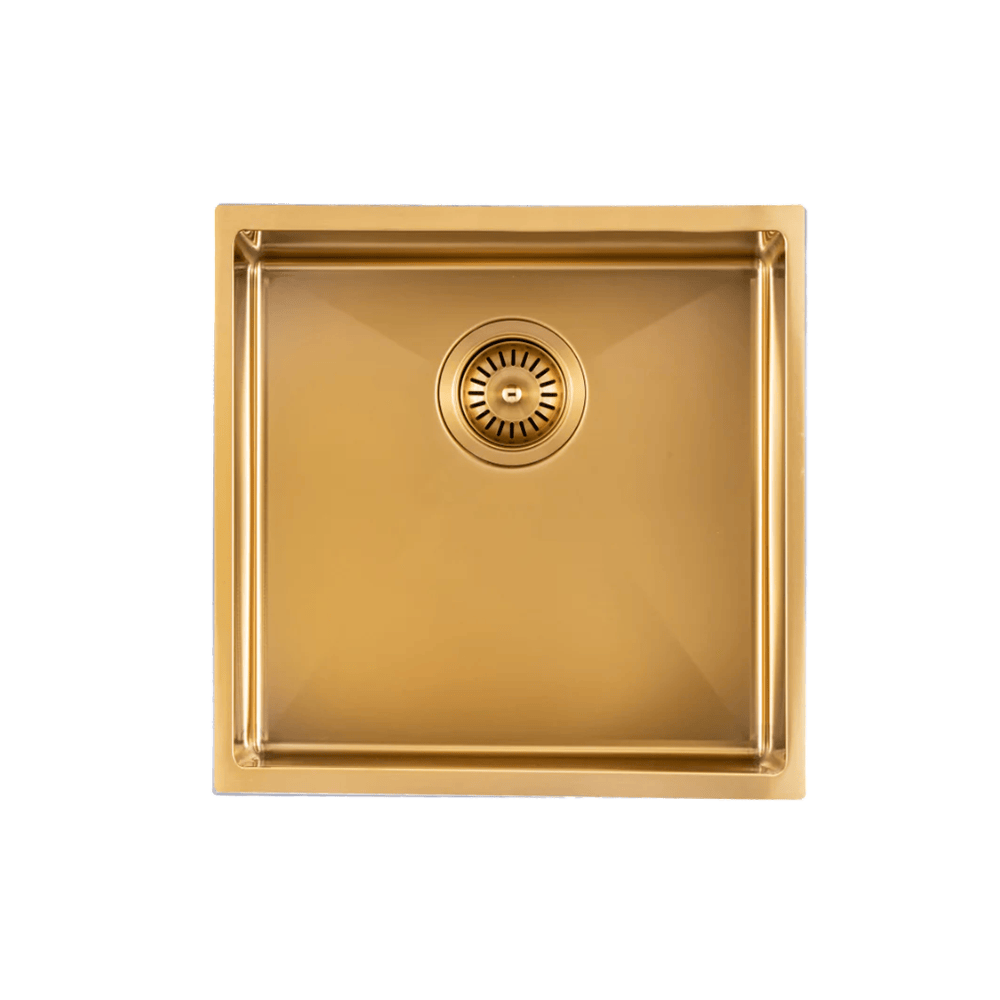 TSI Sinks TWM8G 440X440X205MM BRUSHED YELLOW GOLD STAINLESS STEEL HANDMADE SINGLE BOWL SINK