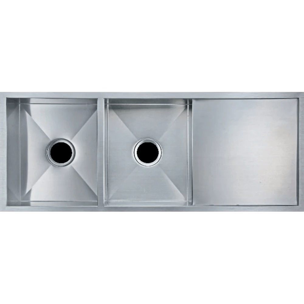 TSI Sinks TWM9 1160X460X230MM 1.2MM HANDMADE TOP/UNDERMOUNT DOUBLE BOWLS KITCHEN SINK