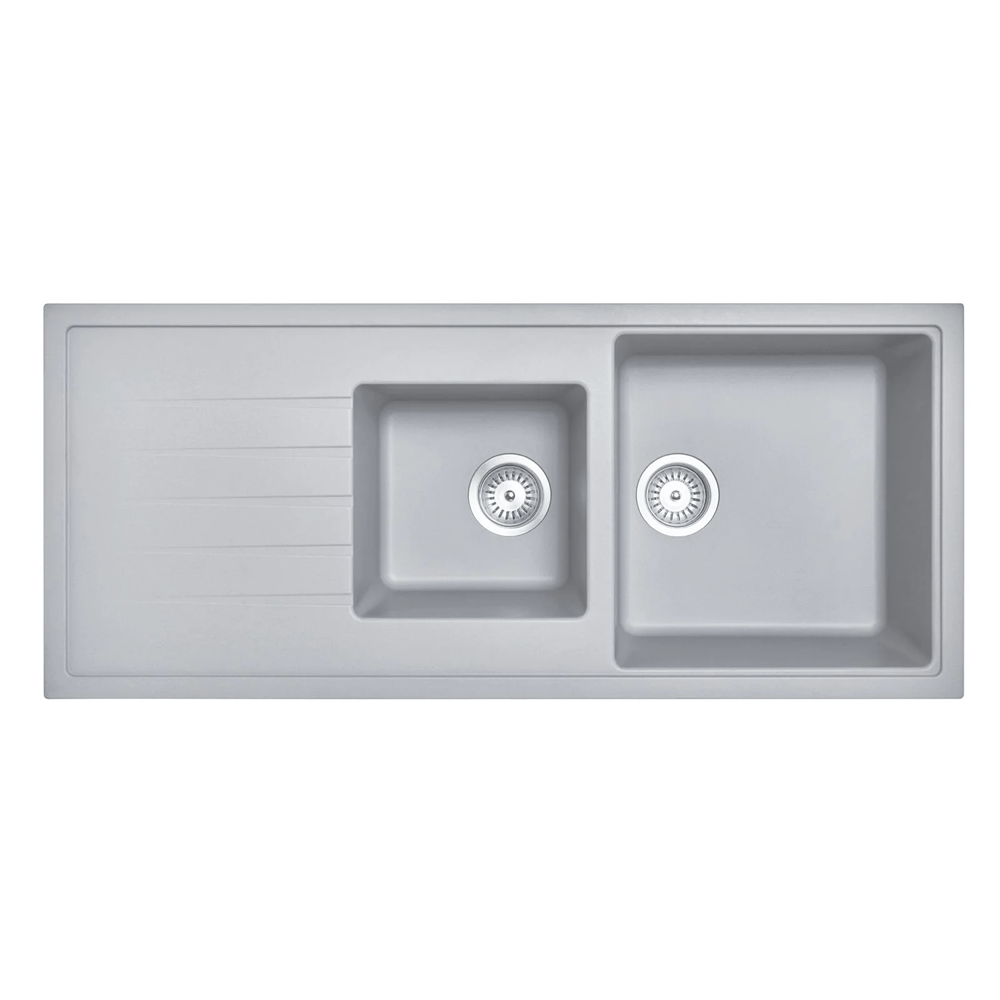 TSI Sinks TWMD-200VG 1160 X 500 X 205MM CARYSIL VIVALDI D200V 1 AND A HALF BOWL WITH DRAINER BOARD GRANITE KITCHEN SINK