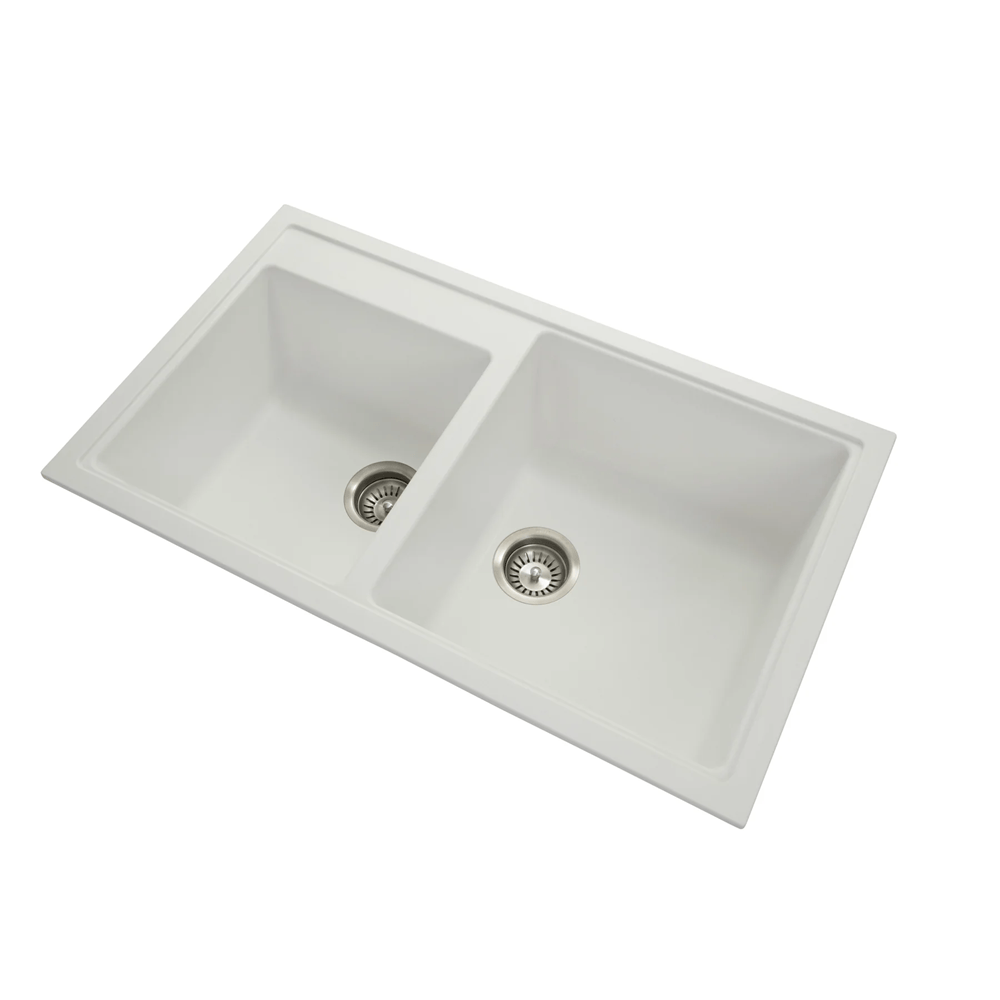 TSI Sinks TWMN-200W 860 X 500 X 205MM CARYSIL N200 DOUBLE BOWL GRANITE KITCHEN SINK