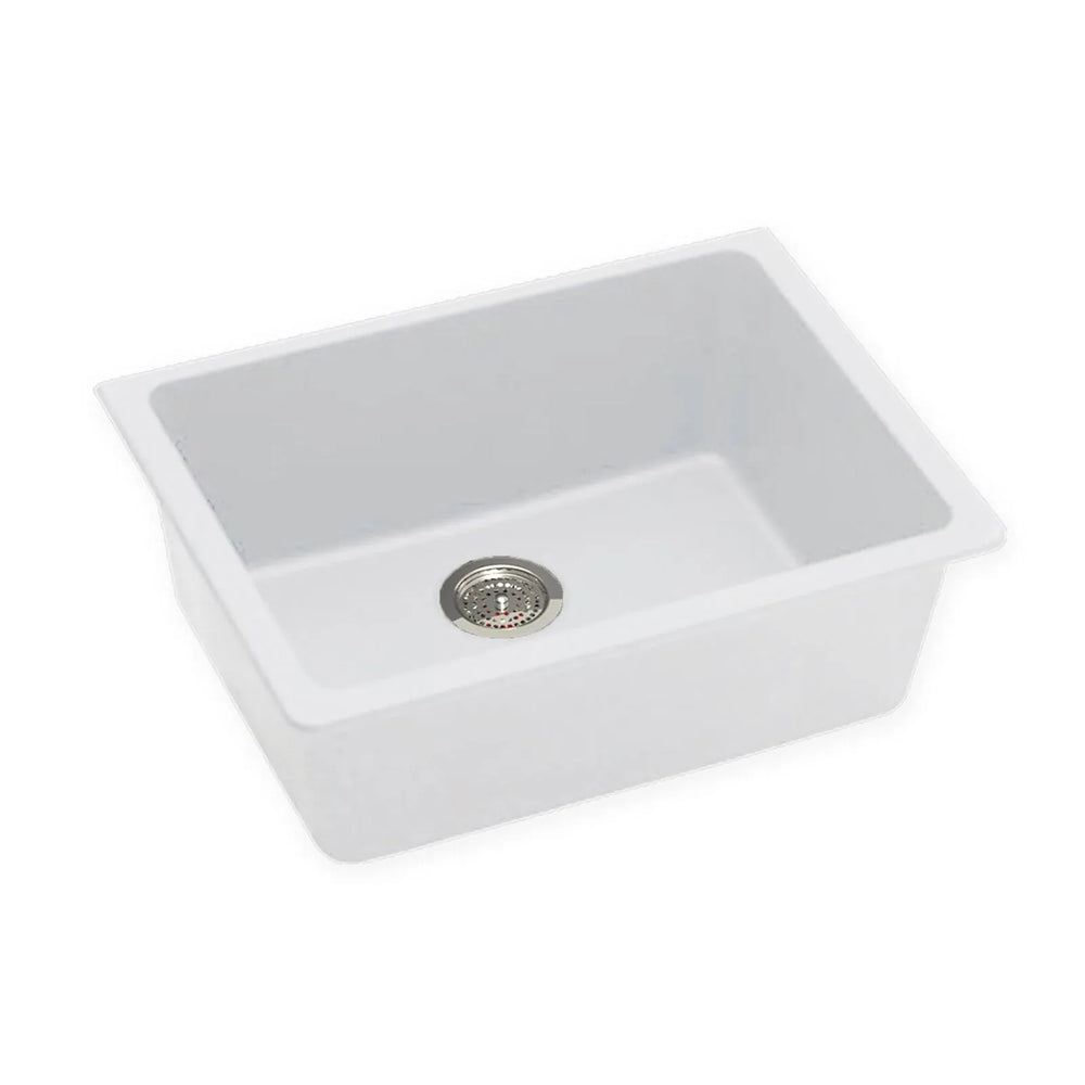 TSI Sinks WH6347.KS WHITE GRANITE QUARTZ STONE UNDERMOUNT KITCHEN SINK SINGLE BOWL 635*470*241MM