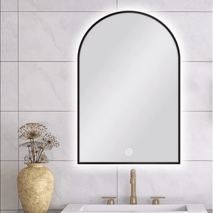 TSI Vanities MS-AR6090B-B 600 X 900 MM ARCHED SHAPE BLACK FRAMED CARYSIL LED MIRROR