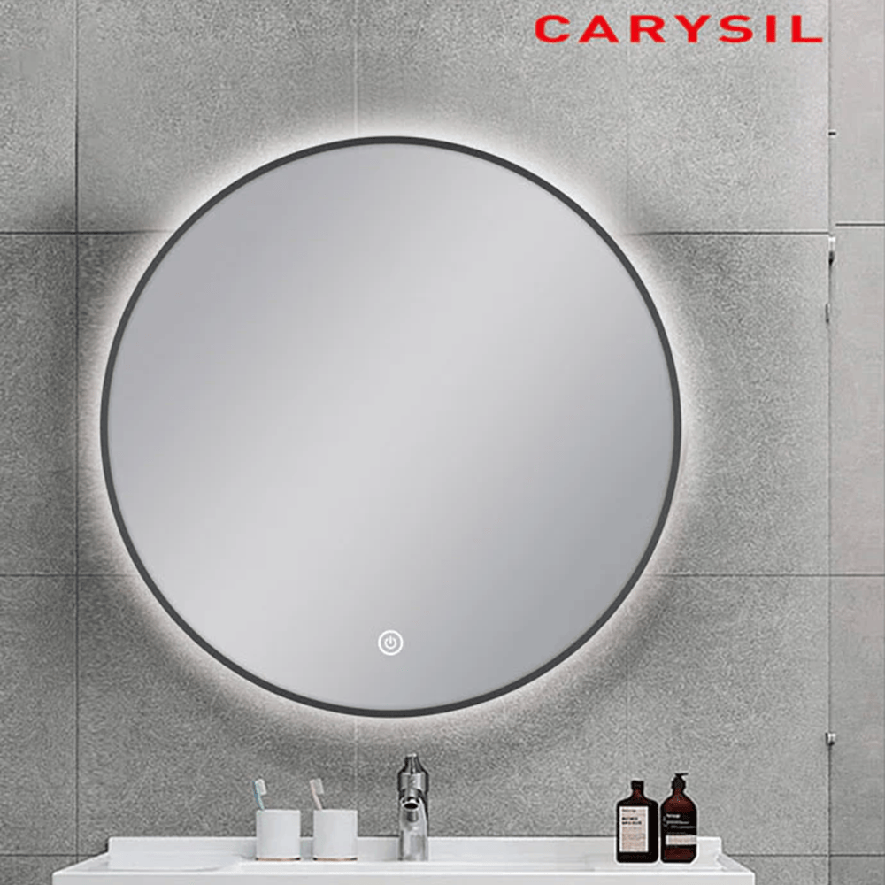 TSI Vanities MS-R75B-GU 750MM ROUND GUN METAL FRAMED CARYSIL LED MIRROR