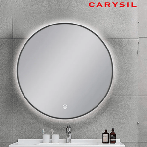 TSI Vanities MS-R75B-GU 750MM ROUND GUN METAL FRAMED CARYSIL LED MIRROR