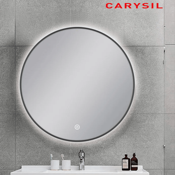 TSI Vanities MS-R75B-GU 750MM ROUND GUN METAL FRAMED CARYSIL LED MIRROR