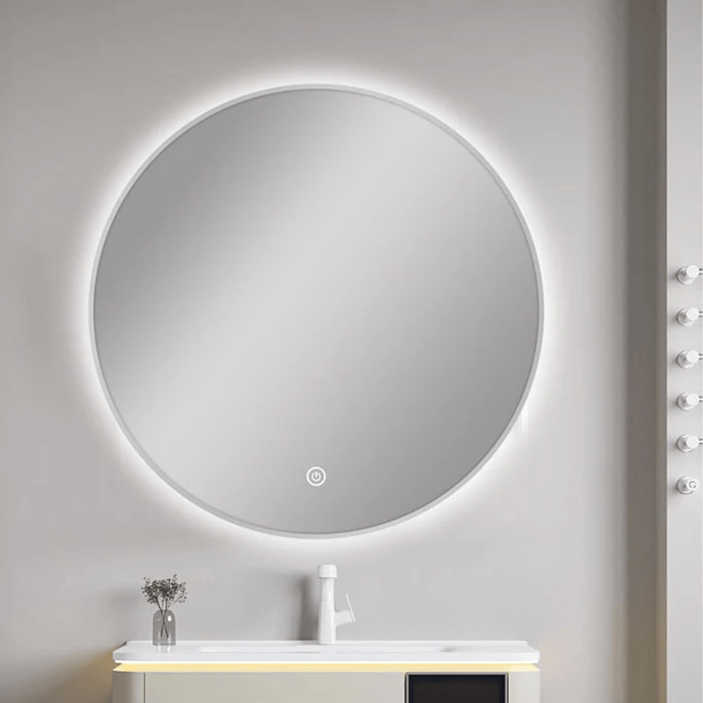 TSI Vanities MS-R75B-N 750MM ROUND BRUSHED NICKEL FRAMED CARYSIL LED MIRROR