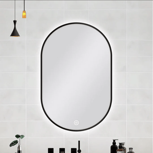 TSI Vanities MS-RW6090B-B 600 X 900MM OVAL SHAPE BLACK FRAMED CARYSIL LED MIRROR
