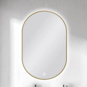 TSI Vanities MS-RW6090B-G 600 X 900MM OVAL SHAPE GOLD FRAMED CARYSIL LED MIRROR
