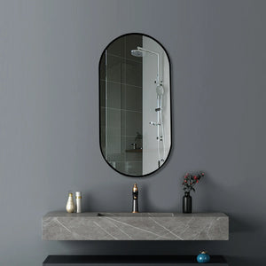 TSI Vanities T-4590F OVAL BLACK FRAME MIRROR 450X900MM