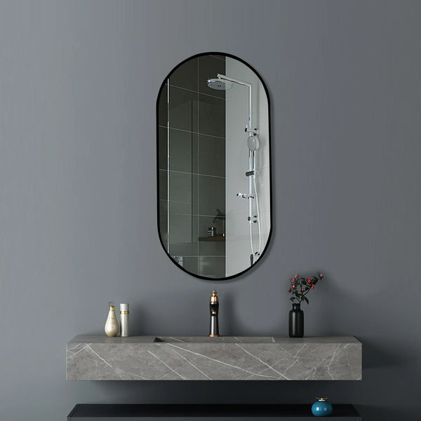 TSI Vanities T-6090F OVAL BLACK FRAME MIRROR 600X900MM