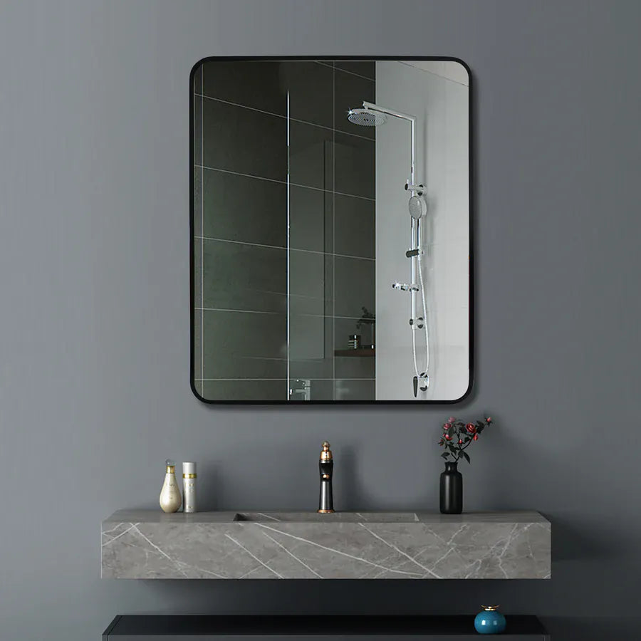 TSI Vanities T-650MSB 650*800*40MM SQUARE BLACK ALUMINIUM WALL MIRROR