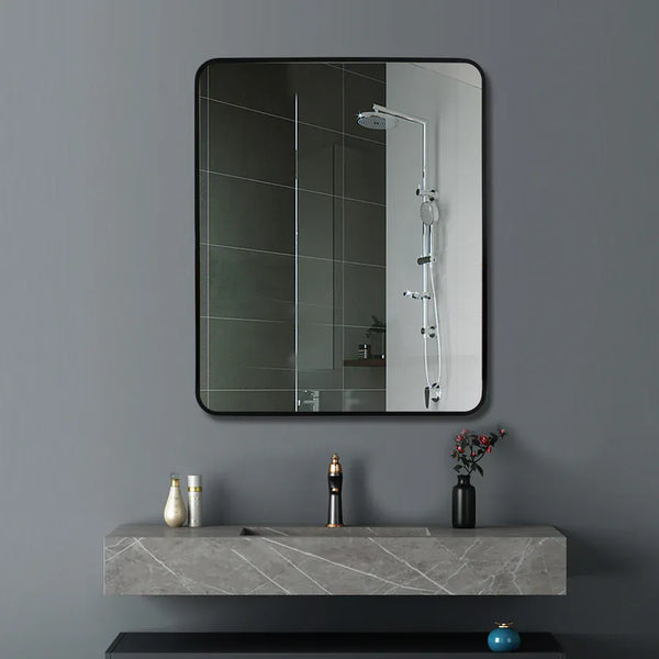 TSI Vanities T-650MSB 650*800*40MM SQUARE BLACK ALUMINIUM WALL MIRROR