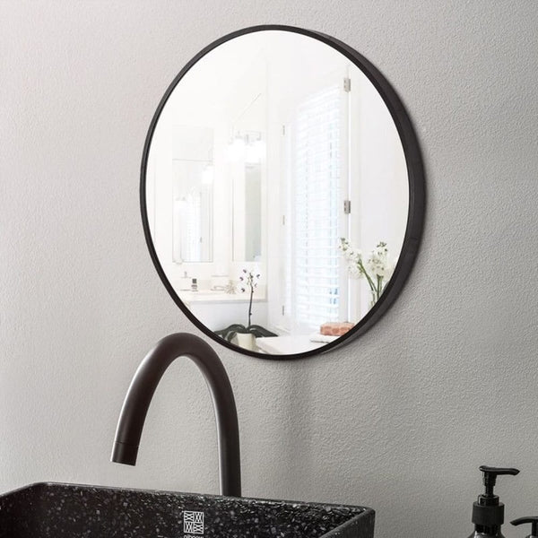 TSI Vanities T-800MRB 800*40MM ROUND BLACK ALUMINIUM WALL MIRROR