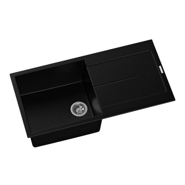 TSI Sinks TWM-ED100LW 1000 X 500 X 200MM CARYSIL ENIGMA D100L SINGLE BOWL WITH DRAINER BOARD GRANITE KITCHEN SINK