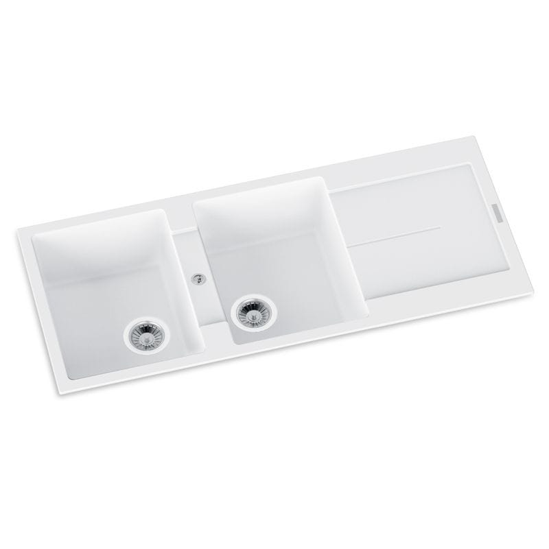 TWM-ED200 1160 X 500 X 200MM CARYSIL ENIGMA D200 DOUBLE BOWL WITH DRAINER BOARD GRANITE KITCHEN SINK