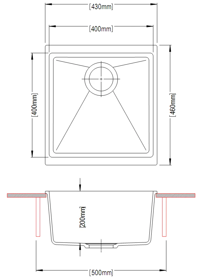 TWM-EN100MW 430 X 460 X 200MM CARYSIL ENIGMA 100M SINGLE BOWL GRANITE KITCHEN/LAUNDRY SINK