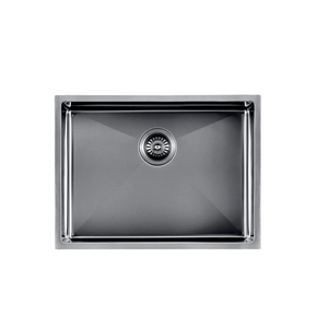 TWM10-SATIN SATIN - GUN METAL GREY 600X450X230MM SATIN STAINLESS STEEL HANDMADE SINGLE BOWL SINK