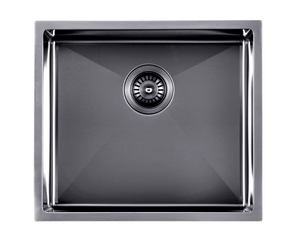TSI Sinks TWM5B 510*450*230MM GUN METAL GREY HAND-MADE SINGLE BOWL KITCHEN SINK(ROUND EDGES)