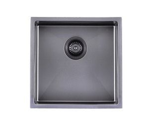TSI Sinks TWM8B 440X440X205MM GUN METAL GREY STAINLESS STEEL HANDMADE SINGLE BOWL SINK